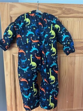 Columbia Navy Infant Snowsuit with Bright Dino Print